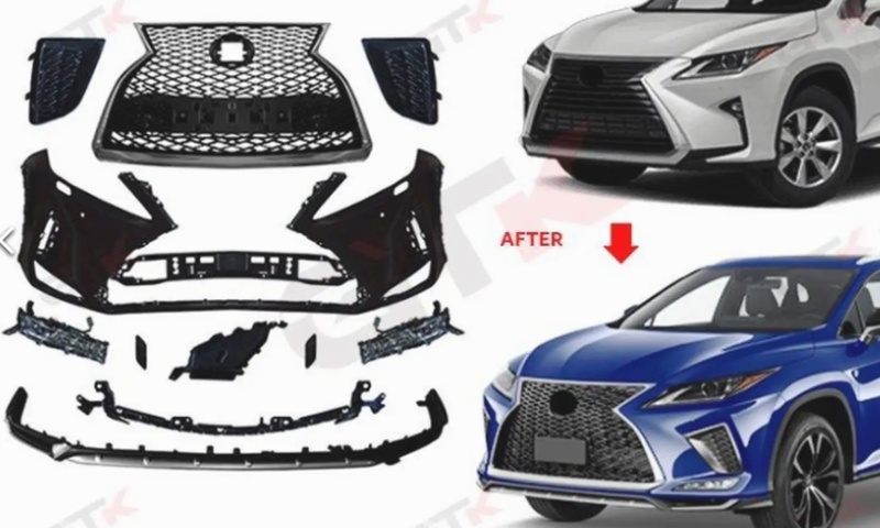 Передний бампер сбор на Lexus RX350 2020 Fsport и платинум стиль